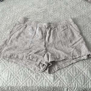 black and white striped casual shorts